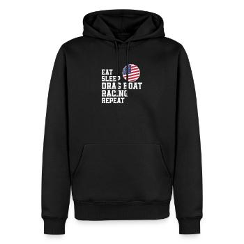 Eat Sleep Patriotic Drag Boat Racing A Speed Boat - Sweat à capuche Premium bio Homme - noir - Devant - Nico (187cm)