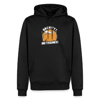 Gravity? No Thanks! Funny Pole Jumping - Men’s Premium Organic Hoodie - black - Front - Nico (187cm)