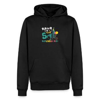 Rawr j'ai 5 ans garçon d'anniversaire Raptor 5 ans 5e - Sweat à capuche Premium bio Homme - noir - Devant - Nico (187cm)