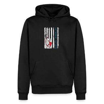 Pole Volting American Flag Upside Down Funny Pole - Männer Premium Bio Hoodie - Schwarz - Vorne - Nico (187cm)