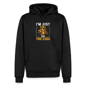 Ich bin nur wegen der Beine hier Lustiger Frosch - Männer Premium Bio Hoodie - Schwarz - Vorne - Nico (187cm)