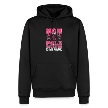 Maman est mon nom Le saut à la perche est mon jeu - Sweat à capuche Premium bio Homme - noir - Devant - Nico (187cm)