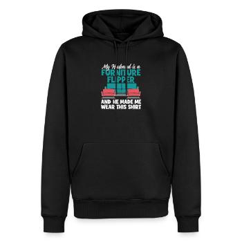Superbe meuble à bascule pour un mari flipper - Sweat à capuche Premium bio Homme - noir - Devant - Nico (187cm)