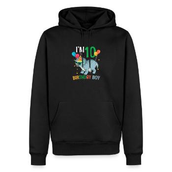 I'm 10 Birthday Boy Triceratops 10 Year 10th - Männer Premium Bio Hoodie - Schwarz - Vorne - Nico (187cm)