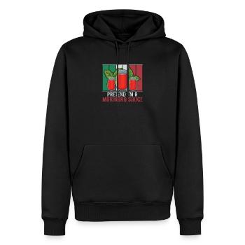 Imaginez que je suis un amateur de sauce tomate - Sweat à capuche Premium bio Homme - noir - Devant - Nico (187cm)