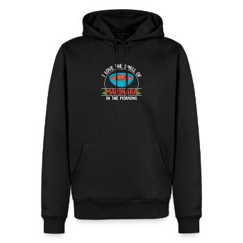 J'aime l'odeur de la cuisine italienne Tomate - Sweat à capuche Premium bio Homme - noir - Devant - Nico (187cm)