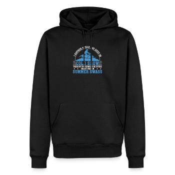 I Rather Stuck Deep In Cold Snow Funny Snowmobile - Men’s Premium Organic Hoodie - black - Front - Nico (187cm)