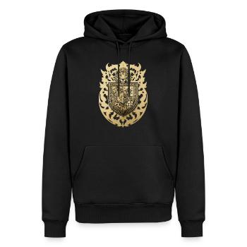 Wappen mit Löwe - Männer Premium Bio Hoodie - Schwarz - Vorne - Nico (187cm)