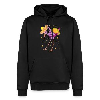 Cinco de mayo funny flamingo dabbing T Shirt - Men’s Premium Organic Hoodie - black - Front - Nico (187cm)