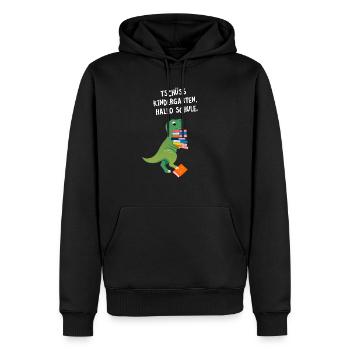 Tschüss Kindergarten, Hallo Schule. Dinosaurier - Männer Premium Bio Hoodie - Schwarz - Vorne - Nico (187cm)