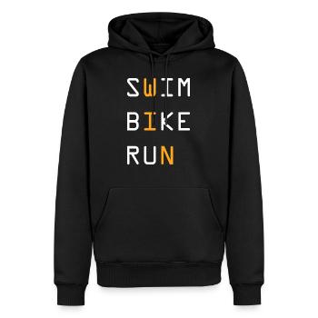 Triathlon Natation Vélo Course Marathon - Sweat à capuche Premium bio Homme - noir - Devant - Nico (187cm)