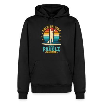 Unleash Your Inner Paddle Warrior Stand Up Paddlin - Männer Premium Bio Hoodie - Schwarz - Vorne - Nico (187cm)