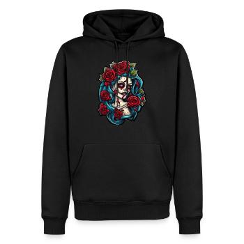 Zombie Girl - Männer Premium Bio Hoodie - Schwarz - Vorne - Nico (187cm)