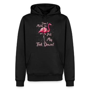 Ne me faites pas poser le pied drôle de flamant rose - Sweat à capuche Premium bio Homme - noir - Devant - Nico (187cm)