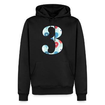 3rd anniversary balloon - Men’s Premium Organic Hoodie - black - Front - Nico (187cm)