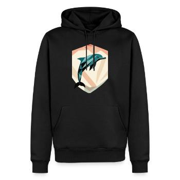Delfin - Männer Premium Bio Hoodie - Schwarz - Vorne - Nico (187cm)