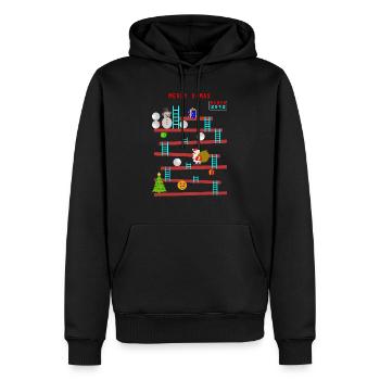 X-mas-Weihnachten-Gute alte Zeit- remastert - Männer Premium Bio Hoodie - Schwarz - Vorne - Nico (187cm)