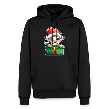 Elf Christmas Elf Gift Elf - Men’s Premium Organic Hoodie - black - Front - Nico (187cm)
