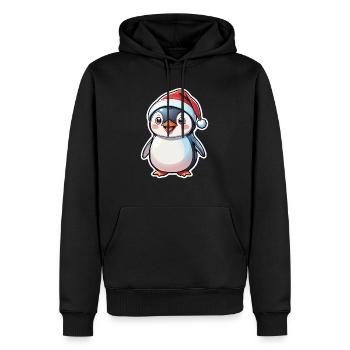 pingouin bonnet de noel - Sweat à capuche Premium bio Homme - noir - Devant - Nico (187cm)