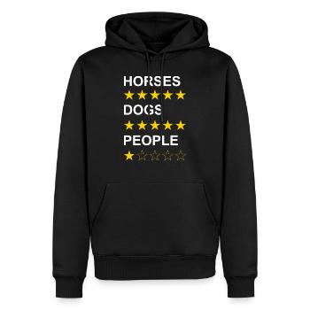 Chevaux Chiens Personnes blanc - Sweat à capuche Premium bio Homme - noir - Devant - Nico (187cm)