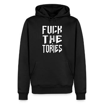 BAISE LES CONSERVATEURS - Sweat à capuche Premium bio Homme - noir - Devant - Nico (187cm)