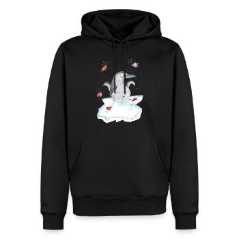 Pingouin de bonne humeur - Sweat à capuche Premium bio Homme - noir - Devant - Nico (187cm)
