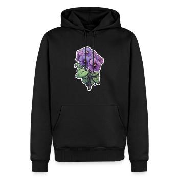 Stiefmütterchen - Männer Premium Bio Hoodie - Schwarz - Vorne - Nico (187cm)