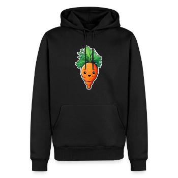 Möhre Karotte Kawai - Männer Premium Bio Hoodie - Schwarz - Vorne - Nico (187cm)