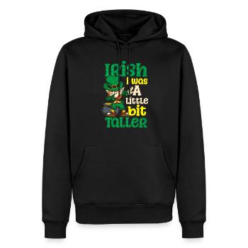 Drôle de St Patricks Day Iris était plus grande - Sweat à capuche Premium bio Homme - noir - Devant - Nico (187cm)