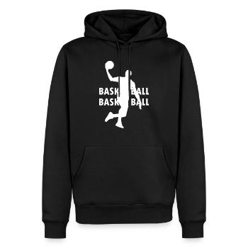Basket-ball - Sweat à capuche Premium bio Homme - noir - Devant - Nico (187cm)