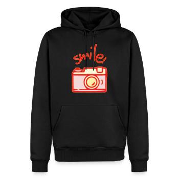 Caméra - Sweat à capuche Premium bio Homme - noir - Devant - Nico (187cm)