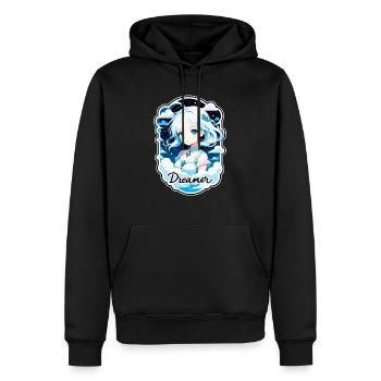 rêver - rêveur - rêveuse - rêve - rêverie - Sweat à capuche Premium bio Homme - noir - Devant - Nico (187cm)