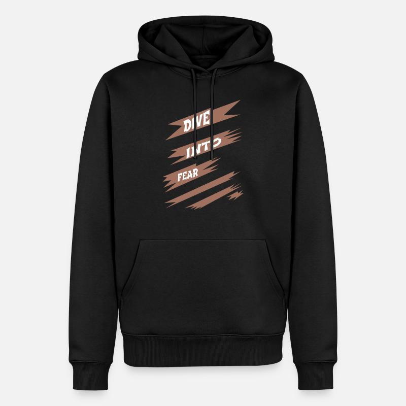 fun inner courage courage mindset - Männer Premium Bio Hoodie - Schwarz