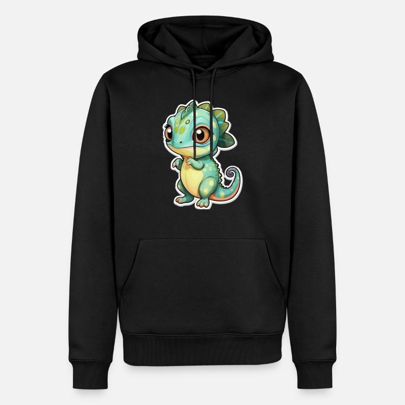 Caméléon mignon - Sweat à capuche Premium bio Homme - noir