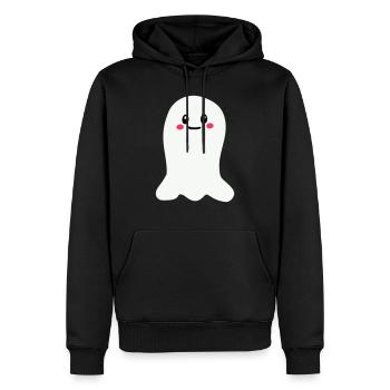 ghost - Männer Premium Bio Hoodie - Schwarz - Vorne - Nico (187cm)
