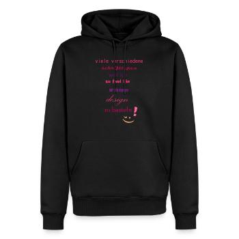 viele verschiedene Schrifttypen - Männer Premium Bio Hoodie - Schwarz - Vorne - Nico (187cm)