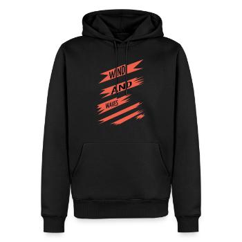 Drôles d’aventures de liberté chevauchant le vent - Sweat à capuche Premium bio Homme - noir - Devant - Nico (187cm)