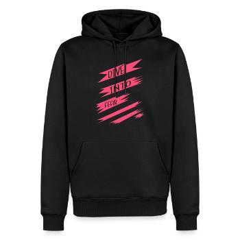 resilient courage free fall present courage quotes - Männer Premium Bio Hoodie - Schwarz - Vorne - Nico (187cm)