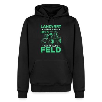 Agriculteur Seul un héros va au champ Agriculteur Agriculteur - Sweat à capuche Premium bio Homme - noir - Devant - Nico (187cm)