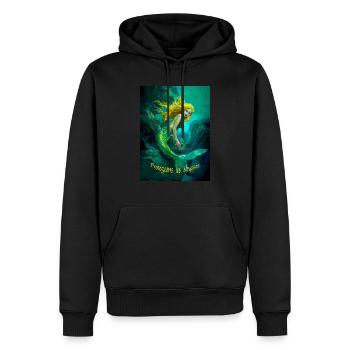 sirène protégeons les abysses - pour plongeur - Sweat à capuche Premium bio Homme - noir - Devant - Nico (187cm)