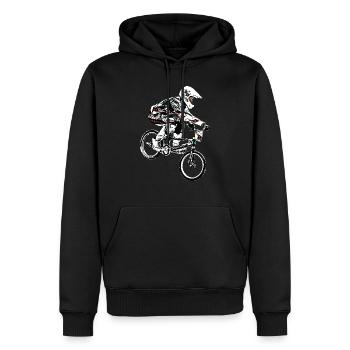 bmx bicross race racing old school - Sweat à capuche Premium bio Homme - noir - Devant - Nico (187cm)