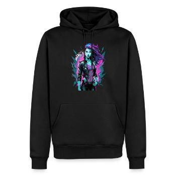 Moderne Tinte Gothic Gir - Männer Premium Bio Hoodie - Schwarz - Vorne - Nico (187cm)
