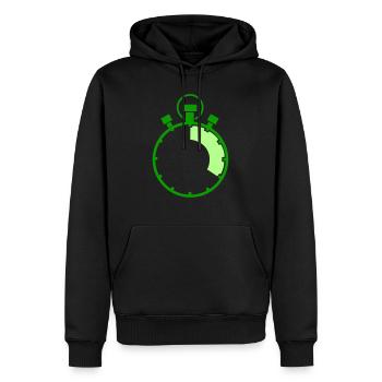 stopuhr - Männer Premium Bio Hoodie - Schwarz - Vorne - Nico (187cm)