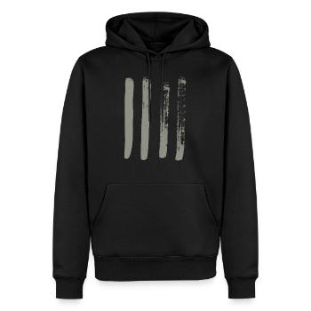 Brush Stripe Pattern / KHAKI - Men’s Premium Organic Hoodie - black - Front - Nico (187cm)