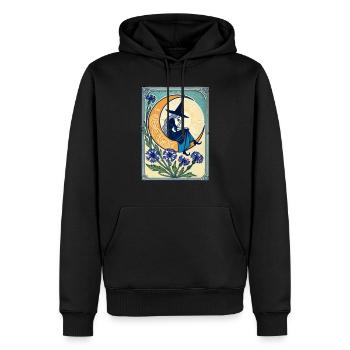 Blaue Hexe - Männer Premium Bio Hoodie - Schwarz - Vorne - Nico (187cm)