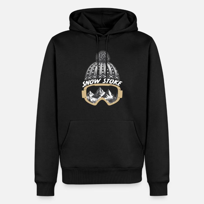 Snow Stoke - Männer Premium Bio Hoodie - Schwarz