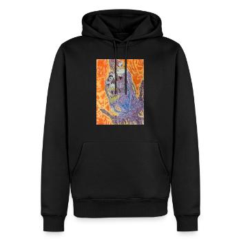 The Logo - Männer Premium Bio Hoodie - Schwarz - Vorne - Nico (187cm)