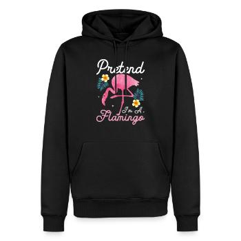 Faites semblant d’être un oiseau rose flamant rose mignon - Sweat à capuche Premium bio Homme - noir - Devant - Nico (187cm)
