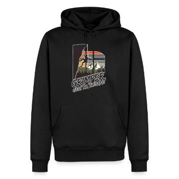 Escaladeur grimper c'est maTherapie - Sweat à capuche Premium bio Homme - noir - Devant - Nico (187cm)