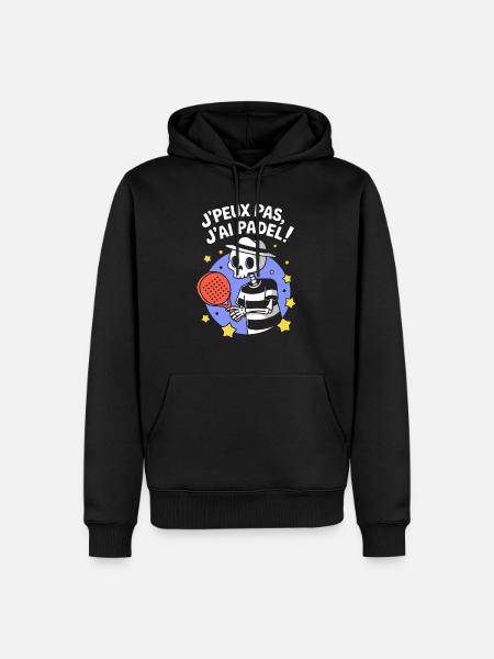 J' peux pas j'ai Padel ! - Sweat à capuche Premium bio Homme - noir
